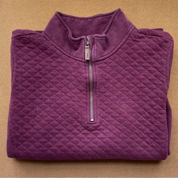 L.L. Bean Tops - L L Bean quilted purple quarter zip pullover sweatshirt.